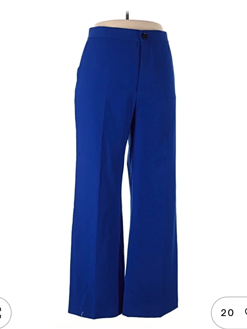 Zara Cobalt Blue High-Rise Wide-Leg Pants